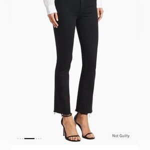 BNWT Mother The Hustler Ankle Fray Jeans Size 24 Black Encounters At Night"